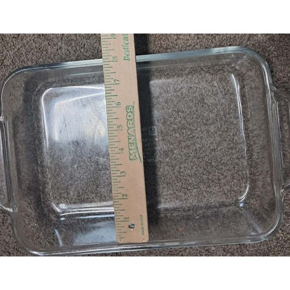 Vtg Anchor Hocking 2 Qt Glass Ovenware Casserole Baking Dish 8x11.5x2 With Lid